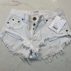 One Teaspoon White Denim jean shorts